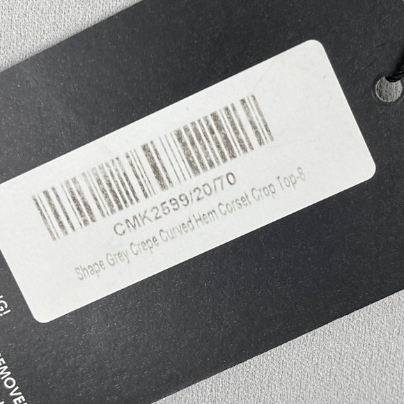 NWT PLT Pretty Little Thing Shape Gray Crepe Curved Hem Corset Crop Top - Picture 4 of 5